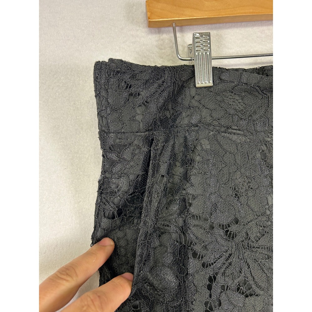 Gothic Romantic Studio 1886 Womens XL 16 Black Floral Lace Wide Leg Crop Pants - Picture 4 of 10